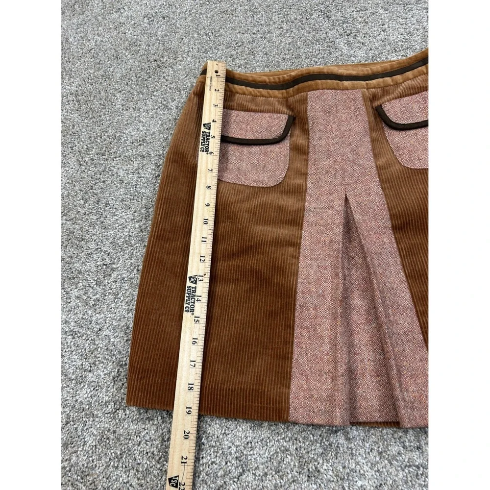 Ann Taylor Loft Petites Brown Corduroy Tweed A-Line Skirt 8P 8 Petites #0576
